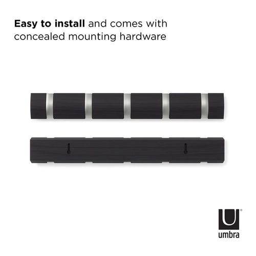 Nástěnný věšák do předsíně Umbra Flip 5 háčků moderní dřevěný přírodní