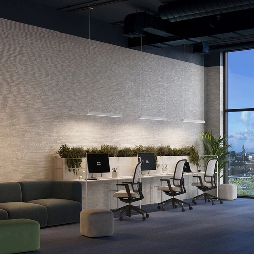 Minimalistické závěsné LED svítidlo PINNE 200 bílé nad jídelní stůl nebo do kanceláře 200 cm