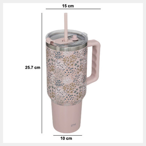 Termohrnek s brčkem Iso 1,2 l růžový