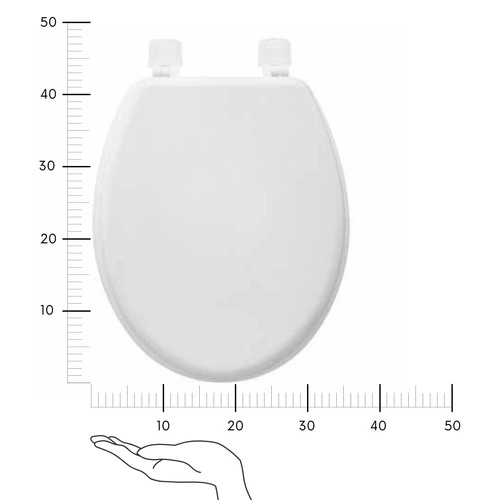 Bílé pomalu sklápěcí WC sedátko z duroplastu Abby moderní