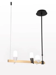 Moderní černý LED lustr Sakai 3bodový do obýváku a jídelny Ledea