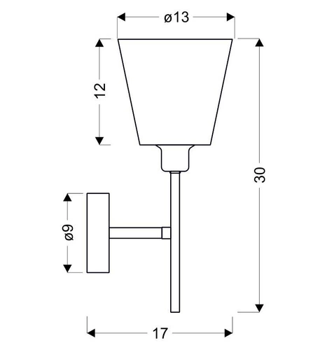 Nástěnné svítidlo Vox 1x40W E14 chrom se stínidlem