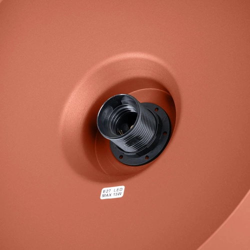 Moderní závěsné svítidlo BILO okrově červené kovové do obýváku a kuchyně 35 cm