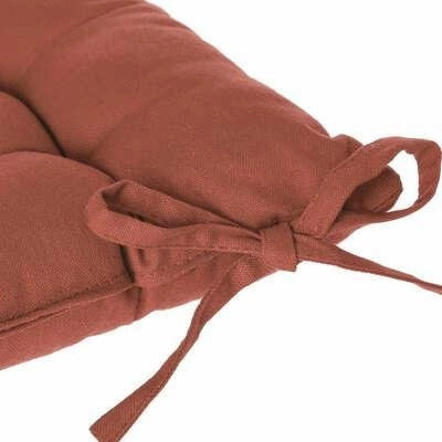 Prošívaný sedák na židli Atmosphera 38x38 moderní oranžový s provázky do jídelny