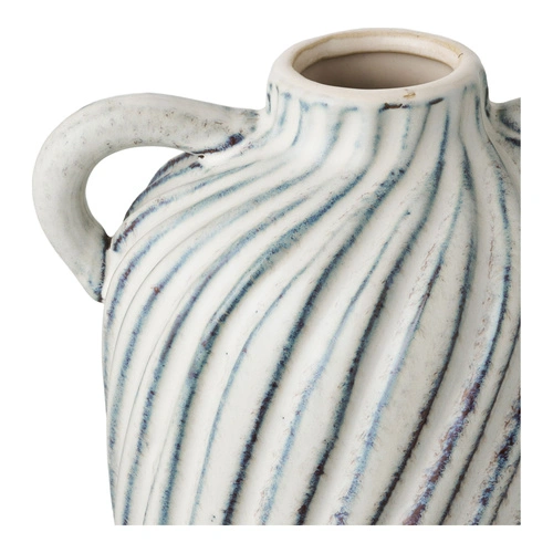 House Nordic Foma modrá keramická váza na květiny do obýváku