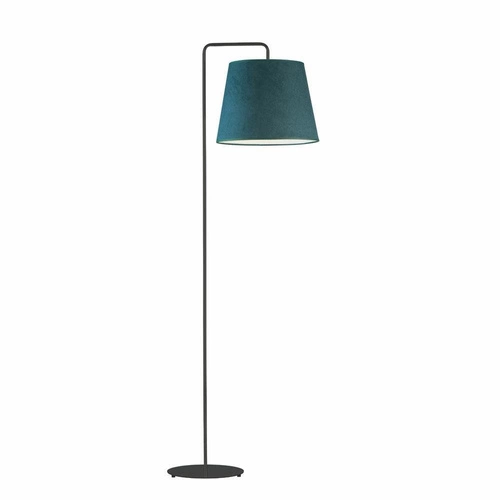 Stojací lampa do obýváku RIJAD Lysne moderní glamour se sametovým zeleným stínidlem 156 cm