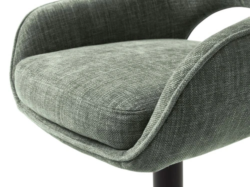 Barová židle Cowley zelená výškově nastavitelná s opěrkou na černé noze