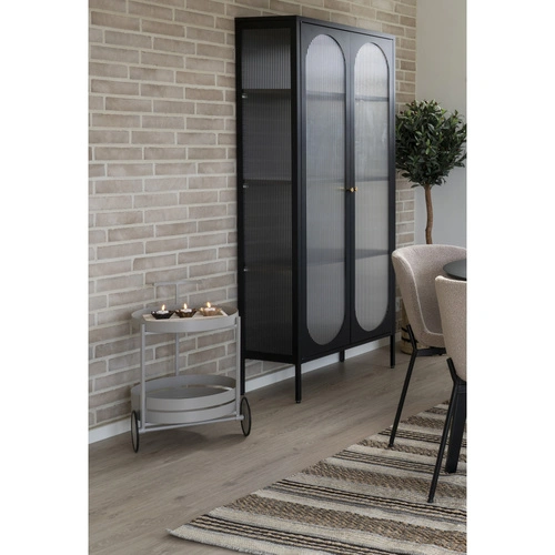 Servírovací barový stolek Beja šedý kovový na kolečkách do kuchyně a obýváku House Nordic