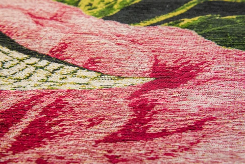 Moderní bavlněný koberec Interfloral 140x200 s květinovým vzorem růžový do obýváku a ložnice