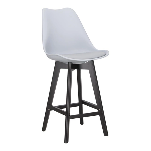 Barová židle Norden wood černá nízká PP šedá