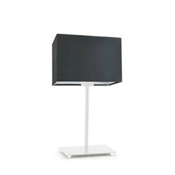 Noční lampička do ložnice AMALFI moderní s grafitovým stínidlem a bílou základnou LYSNE 40 cm