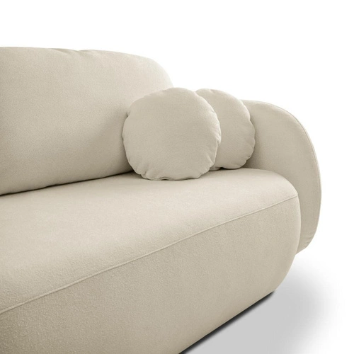 Rozkládací pohovka Salby 3místná s úložným prostorem a funkcí spaní béžová do obýváku