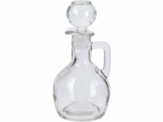 Intesi skleněná láhev na olej a ocet průhledná 160 ml s víčkem