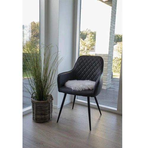 Okrúhlý polštář na židli z jehněčí kožešiny béžový 35 cm do obýváku House Nordic