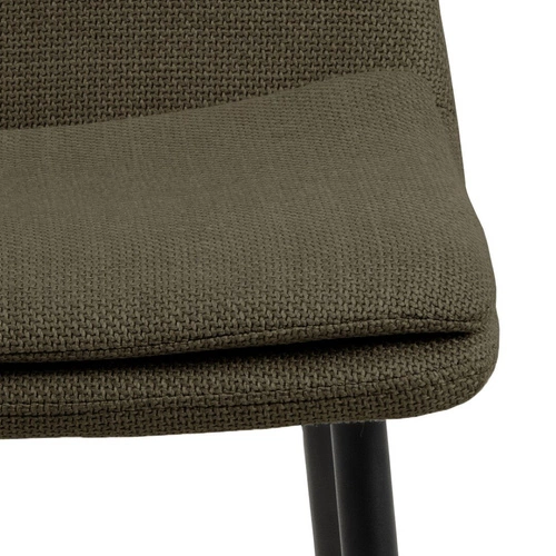 Čalouněná jídelní židle Becca Actona olivová moderní s černými nohami