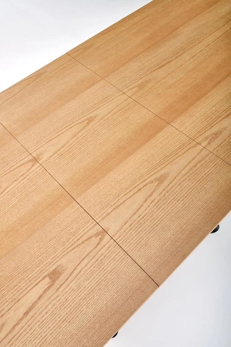 Rozkládací jídelní stůl Ricotti dub přírodní černé nohy moderní loft 160-200 cm