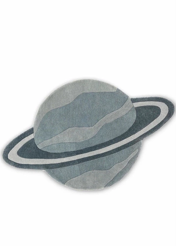 Dětský koberec Decor Kids Planet šedý moderní vlněný 75x120 cm ručně tkaný