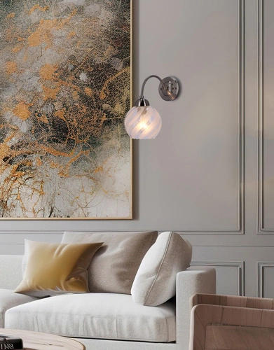 Nástěnné svítidlo Baida moderní skleněné stříbrno-bílé do ložnice a obýváku CANDELLUX