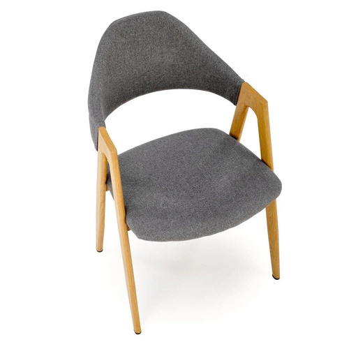 Šedá čalouněná jídelní židle Island s područkami moderní skandinávský styl