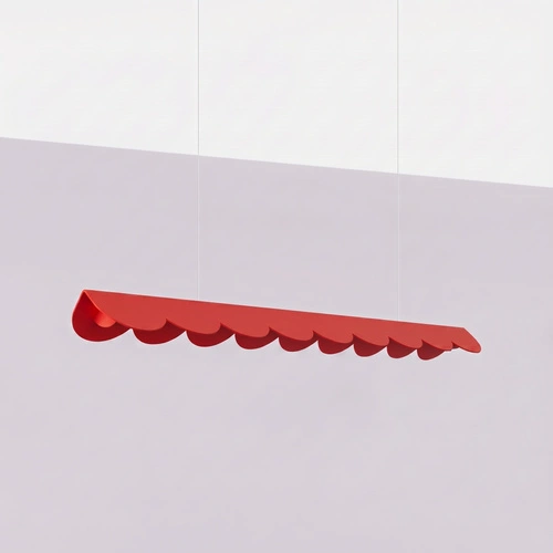 Závěsné LED svítidlo BISCUIT červené nastavitelné nad ostrůvek 98,5 cm