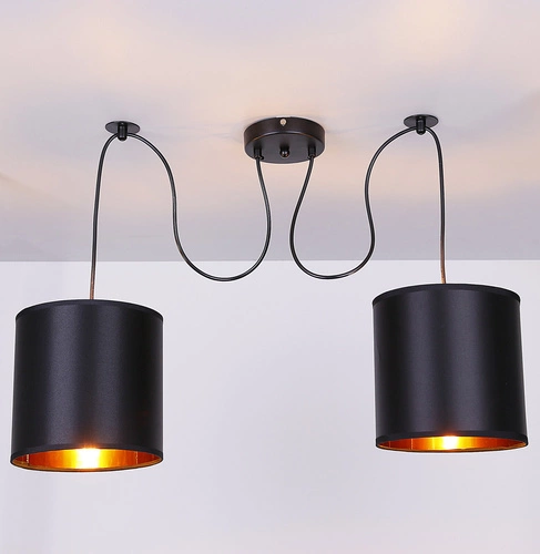 Candida závěsná lampa černá 2x40W E27 stínidlo černé