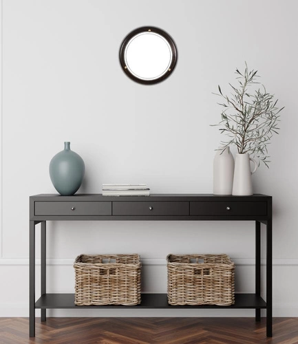 Stropní svítidlo kulaté 30 cm wenge sklo dřevo do obýváku a ložnice CANDELLUX