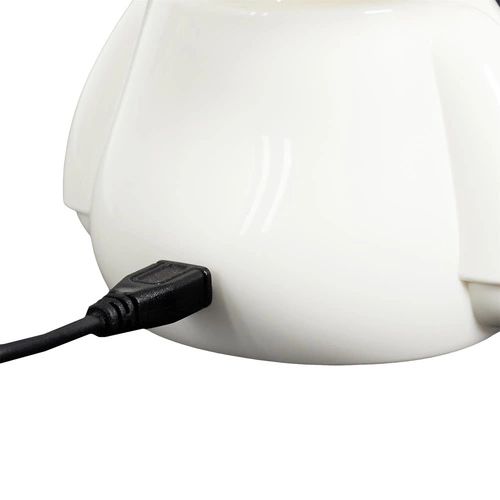 Dětská LED noční lampička kočka Intesi bílá s nastavitelným světlem a USB portem