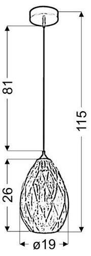 Závěsná lampa Sk.an 19 1x60W E27 zlatá