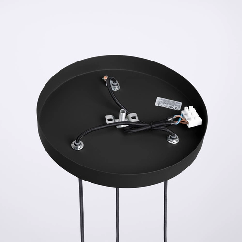 Moderní závěsné svítidlo HALO 3P černé koule do obýváku a kuchyně hliník sklo 125 cm