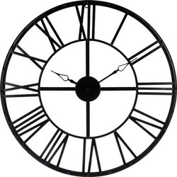 Velké industriální nástěnné hodiny Vintage Atmosphera černý kov 70 cm do obýváku