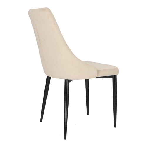 Čalouněná židle Loretta velvet béžová do jídelny a obýváku moderní na černých nohách Intesi