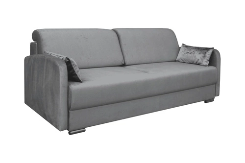 Rozkládací pohovka Coria šedá 3místná s úložným prostorem na lůžkoviny do obýváku