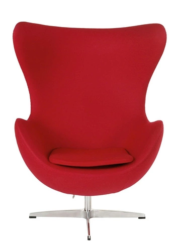 Otočný moderní křeslo Egg inspirované červený kašmír do obývacího pokoje D2.DESIGN