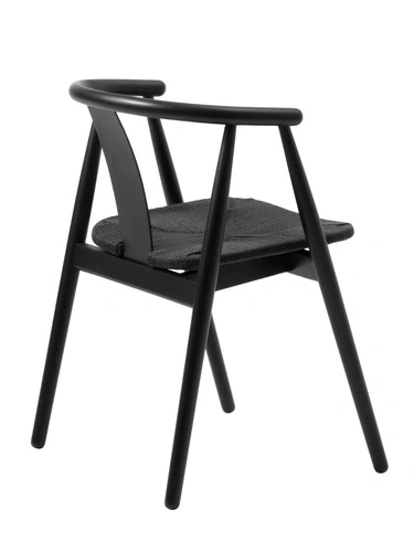 Jídelní dubová dřevěná židle Relate s područkami černá