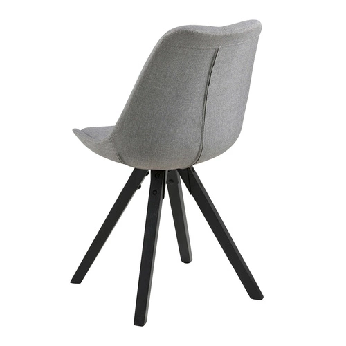 Jídelní židle Dima Actona šedá čalouněná skandinávský styl s černými dřevěnými nohami