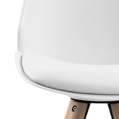 Barová židle Oslo bílá skandinávská s opěrkou do kuchyně na dubových nohách 65 cm