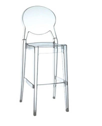 Transparentní barová židle Igloo 74 cm s opěrkou moderní do kuchyně a jídelny SCAB Design