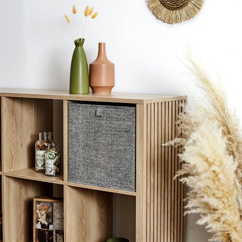 Box / Krabice do regálu 30x30cm šedá tmavá kostka