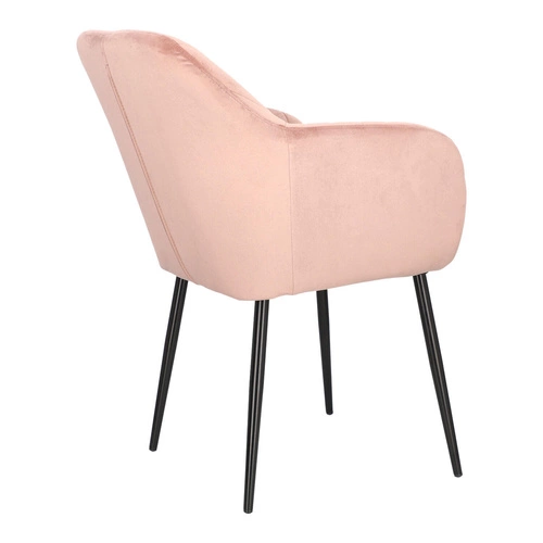 Jídelní židle Emilia sametová dusty rose s područkami glamour Actona