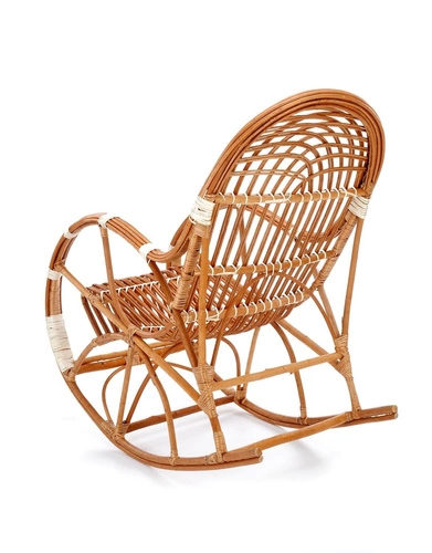 Houpací křeslo Kalma ratanové boho do obýváku a na terasu přírodní retro pohodlné