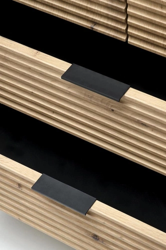 Moderní šatní skříň Nihala dub artisan černá s policemi do ložnice hloubka 53 cm