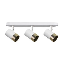 Moderní stropní svítidlo Tobi 3bodová bílá zlatá nastavitelná do obýváku