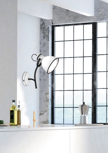 Nástěnná lampa Zumba bílá-černá kovová nastavitelná do ložnice a obýváku moderní CANDELLUX