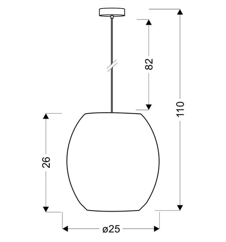 SeLMa 25 závěsná lampa 1x40W E27 oranžová + kabel 85-10523