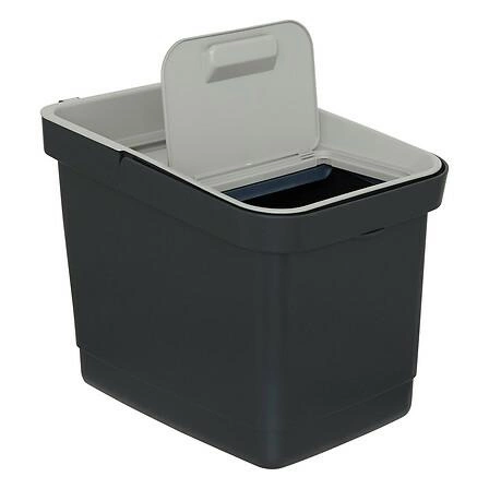 Moderní plastový odpadkový koš Slow 20l černý do kuchyně nebo kanceláře 5five