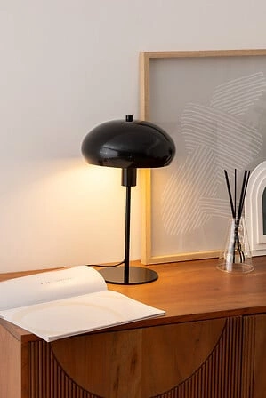 Stolní lampa Savio černá moderní kovová noční lampička do ložnice Atmosphera 38 cm