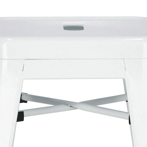 Kovová barová stolička Paris 66 cm bílá bez opěrky industriální k kuchyňskému ostrůvku D2.DESIGN