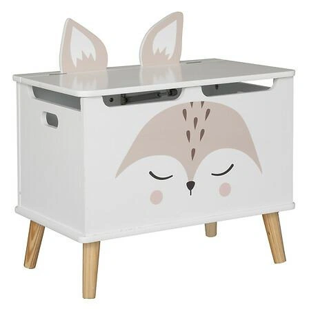 Bílá dekorativní krabice do dětského pokoje Fox s motivem lišky