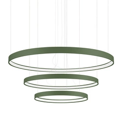 Moderní LED lustr RIO 3 olivový do obývacího pokoje a jídelny, nastavitelná výška 110 cm