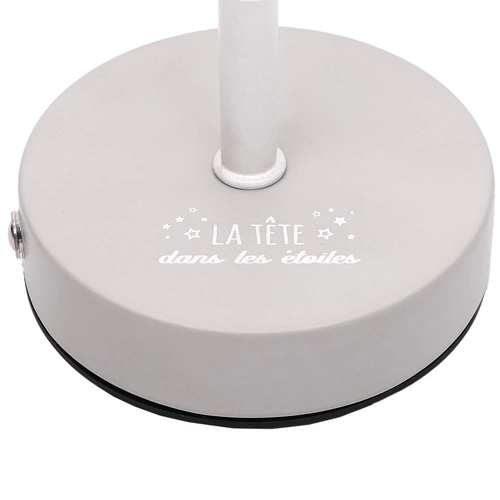 Bílá noční lampička Intesi s děrovanými hvězdami, nabíjecí, moderní do ložnice